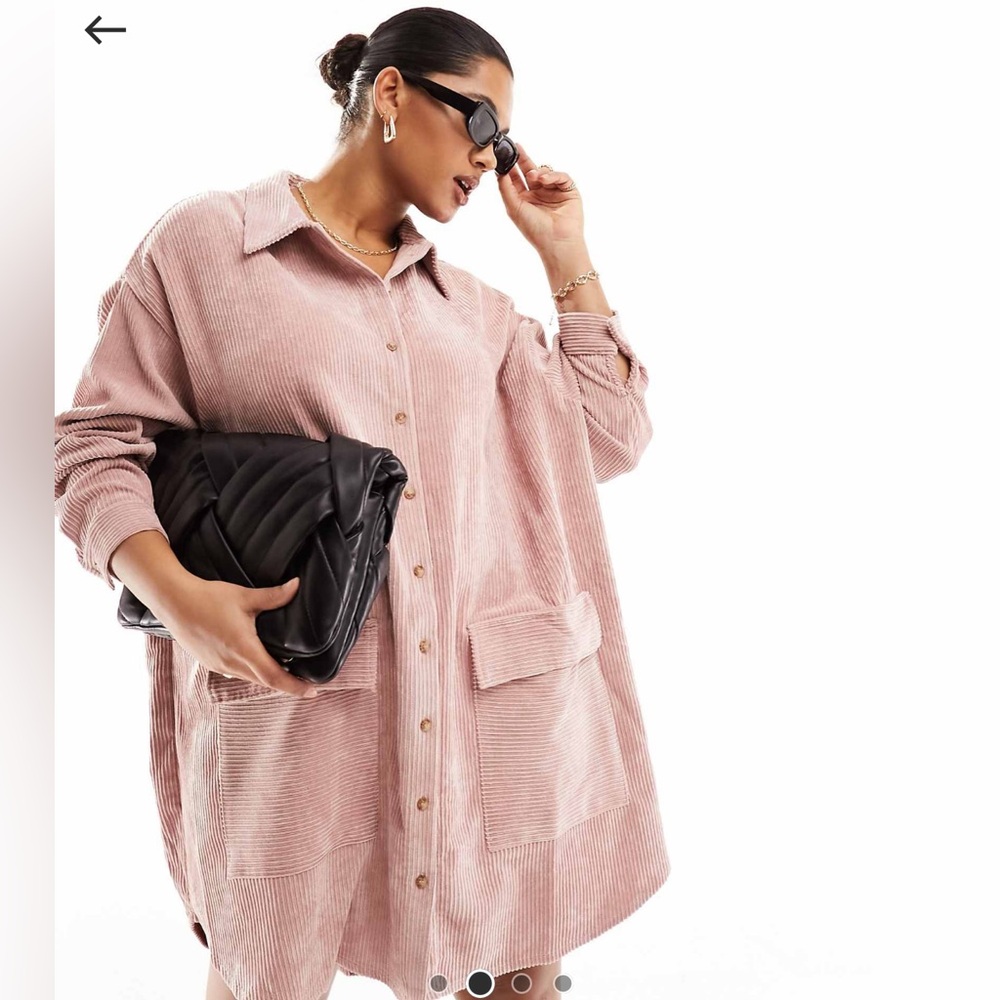 ASOS LIGHT PINK CORDUROY DRESS